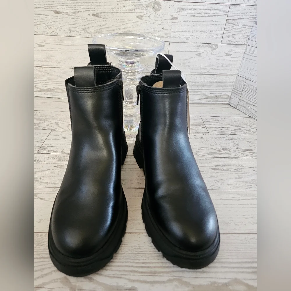 ZARA Kids Black Leather Chunky Boots Size 12.5 US (EU 30) Stylish & Durable